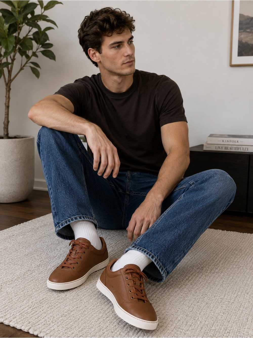 G.H. Bass & Co. Men's Brown Leather Sneakers